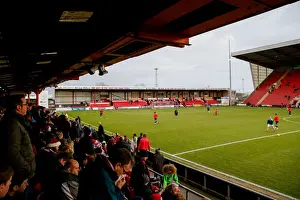 Crewe V Bristol City Prints: Bristol City Fans Gather in the Away Stand to Watch Warm-Up at Crewe Alexandra's Alexandra Stadium
