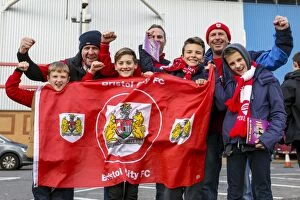 Images Dated 26th November 2016: Bristol City Fans Gather Outside Madejski Stadium Ahead of Reading Match