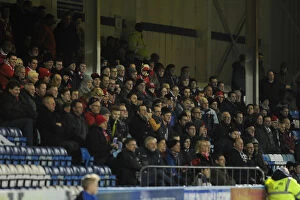 Images Dated 6th January 2015: Bristol City Fans at Gillingham's Priestfield Stadium, Johnstone's Paint Trophy Area Final