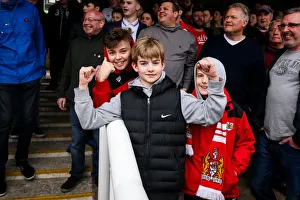 Framed Print : Bristol City Fans at Griffin Park during Brentford vs. Bristol City Championship Match, April 2017