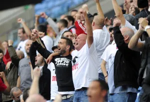Coventry City V Bristol City Prints: Bristol City Fans Honor Mark Divy Saunders: A Heartfelt Tribute at Ricoh Arena - October 18