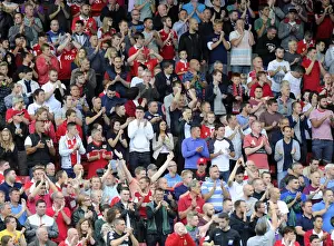 Bristol City V MK Dons Prints: Bristol City Fans Honor Mark Saunders with Minutes Applause during Bristol City v MK Dons Match