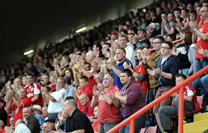 Bristol City V MK Dons Prints: Bristol City Fans Honor Mark Saunders with Minutes Applause during MK Dons Match