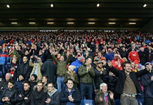 Images Dated 9th January 2016: Bristol City Fans' Passionate Display at The Hawthorns: A Sea of Colour