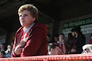 Crawley Town V Bristol City Prints: Bristol City Fan's Passionate Moment at Crawley Town's Broadfield Stadium (07)