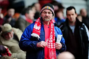 Bristol City Fan's Passionate Support at Blackpool vs. Bristol City, Npower Championship (2013)