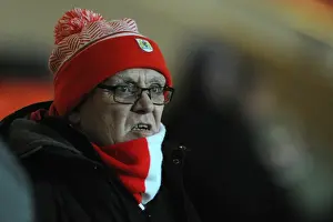 Doncaster Rovers V Bristol City Prints: Bristol City Fan's Passionate Support at Doncaster Rovers vs
