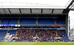 Blackburn Rovers V Bristol City Prints: Bristol City Fans Passionate Support at Ewood Park during Blackburn Rovers vs