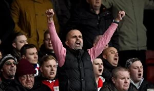 Images Dated 27th February 2016: Bristol City Fan's Passionate Support at Nottingham Forest vs