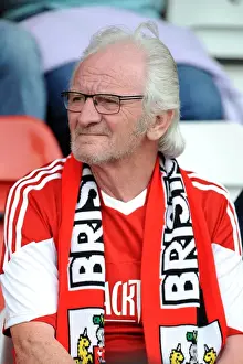 Stevenage V Bristol City Prints: Bristol City Fan's Passionate Support at Stevenage vs