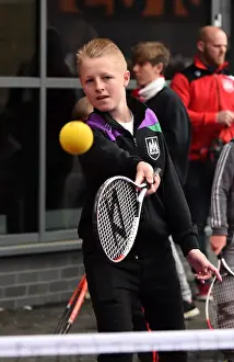 Framed Print : Bristol City Fans Play Tennis Before Ashton Gate Showdown vs. MK Dons Framed Print : Bristol City Fans Play Tennis Before Ashton Gate Showdown vs. MK Dons