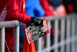 Bristol City Fans With Programmes at Ashton Gate Stadium During Bristol City vs