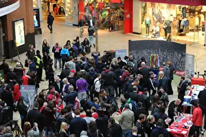 Framed Print : Bristol City Fans Rally at Cabot Circus for Johnstones Paint Trophy Match Framed Print : Bristol City Fans Rally at Cabot Circus for Johnstones Paint Trophy Match