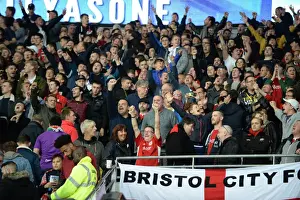 Cardiff City V Bristol City Prints: Bristol City Fans Rally at Cardiff City Stadium during Sky Bet Championship Match