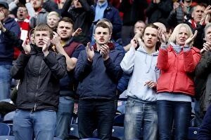 Images Dated 17th April 2017: Bristol City Fans Rally at Ewood Park during Blackburn Rovers vs