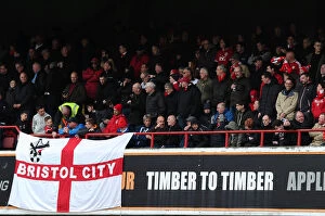 Images Dated 16th April 2016: Bristol City Fans Rally at Griffin Park during Championship Match, April 2016