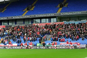 Framed Print : Bristol City Fans Rally at Macron Stadium during Sky Bet Championship Match against Bolton Wanderers Framed Print : Bristol City Fans Rally at Macron Stadium during Sky Bet Championship Match against Bolton Wanderers