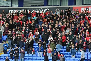 Framed Print : Bristol City Fans Rally at Macron Stadium: Sky Bet Championship Showdown vs. Bolton Wanderers