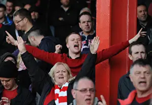 Bristol City V Crewe Prints: Bristol City Fans in Full Throat at Ashton Gate: Bristol City vs Crewe