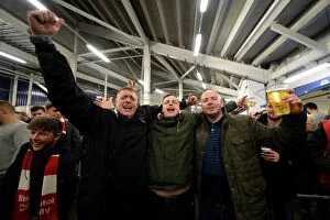 Images Dated 14th October 2016: Bristol City Fans Unite: Chants Echo Through Cardiff City Stadium During Sky Bet Championship Match