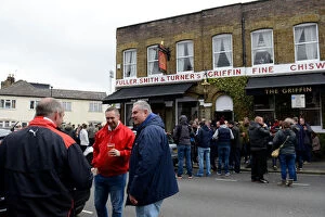 Images Dated 16th April 2016: Bristol City Fans Unite at The Griffin Pub Ahead of Brentford Showdown, Sky Bet Championship 2016