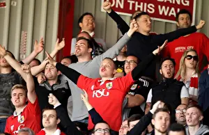 Bristol City V Coventry City (Champions) Prints: Bristol City Fans Unite in Song Before Kick-Off against Coventry City