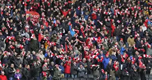 Bristol City Fans Unite: Waving Scarves at MK Dons Match, February 2015