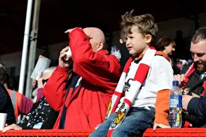 Crawley Town V Bristol City Prints: Bristol City Fans Unwavering Support: Passion on the Terraces at Crawley Town vs