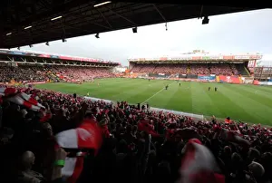 Bristol City V West Ham United - Fans Prints: Bristol City Fans Wave 12, 000 Scarfs During FA Cup Match Against West Ham United