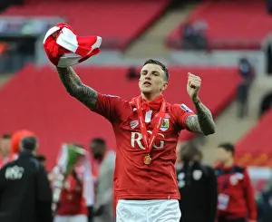 March Prints: Bristol City FC: Aden Flint's Triumphant Johnstone Paint Trophy Victory