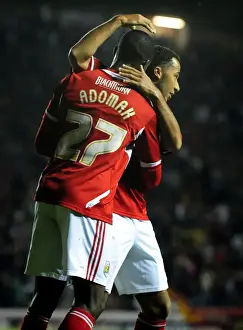 Bristol City V Reading Prints: Bristol City FC: Albert Adomah and Nicky Maynard Celebrate Opening Goal vs