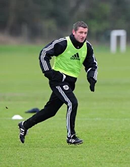 Images Dated 10th January 2012: Bristol City FC: Assistant Manager Tony Docherty Conducts Training at Memorial Stadium