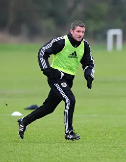Framed Print : Bristol City FC: Assistant Manager Tony Docherty Conducts Training at Memorial Stadium (January 10, 2012) Framed Print : Bristol City FC: Assistant Manager Tony Docherty Conducts Training at Memorial Stadium (January 10, 2012)