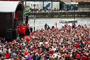 Champions Prints: Bristol City FC: Champions Glory - Steve Lansdown Addresses Throngs at Sold-Out Bus Parade