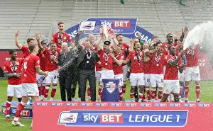 Bristol City FC: Champions of Sky Bet League One - Celebrating with the Trophy at Ashton Gate