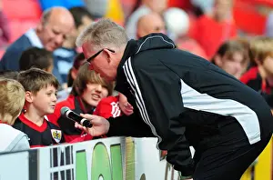 Open Day Prints: Bristol City FC: David Lloyd Connects with Fan at Pre-Season Open Day
