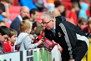 Open Day Prints: Bristol City FC: David Lloyd Engages with a Fan at Pre-Season Open Day