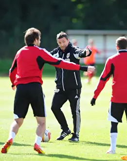 Bristol Citys George Elokobi Prints: Bristol City FC: Derek McInnes Conducts September 2012 Training Session