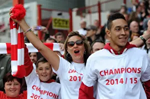 Bristol City V Walsall Prints: Bristol City FC: Ecstatic Fans Celebrate Promotion to Sky Bet Championship at Ashton Gate