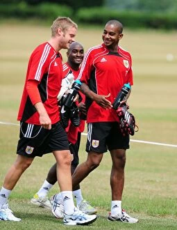 Images Dated 1st July 2010: Bristol City FC: Elliott, Gerken, and Campbell-Ryce in Championship Pre-Season Training
