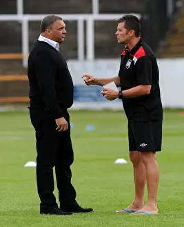 Bristol City FC: Ernie Arathoon and Steve Cotterill at Bath City's Twerton Park during Pre-Season Friendly (July 2015)