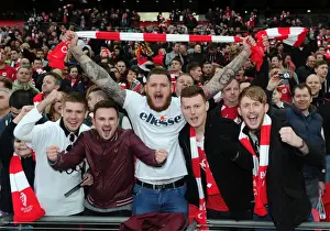 Bristol City FC Fans Celebrate at Wembley Stadium during the Johnstone's Paint Trophy Final against Walsall