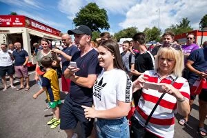 Images Dated 9th July 2017: Bristol City FC Fans Cheering at Pre-season Friendly against Bristol Manor Farm (09/07/2017)