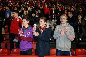 Images Dated 29th January 2015: Bristol City FC: Fans Euphoria at Ashton Gate Stadium during the Johnstones Paint Trophy Southern