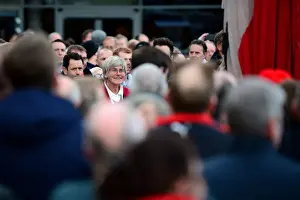 Bristol City FC: Fans Gather for John Atyeo Statue Unveiling at Ashton Gate Stadium during Bristol City v Brighton and Hove Albion Match