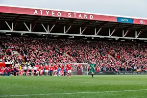 Bristol City FC: Frank Fielding Leads Team Out Against West Ham United at Ashton Gate Stadium, FA Cup Fourth Round (No Credits)