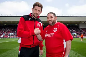 Bristol City FC: Frank Fielding with Tri Season Card Holder at Ashton Gate Stadium (Bristol City vs Birmingham City, Sky Bet Championship)