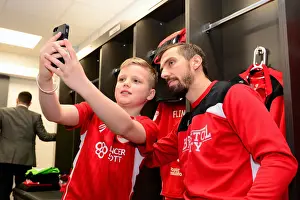 Bristol City V Fulham Prints: Bristol City FC: Gary O'Neil and Mascot Before Bristol City v Fulham, 2017