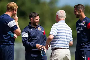 Guernsey V Bristol City Prints: Bristol City FC: Head Coach Lee Johnson Engages with Owner Steve Lansdown at Guernsey Friendly
