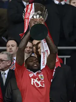 Bristol City FC: Jay Emmanuel-Thomas Celebrates Johnstone's Paint Trophy Victory at Wembley Stadium